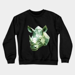 Green rhino head geometric art Crewneck Sweatshirt